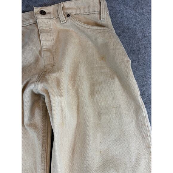 Levis 550 Jeans Men 33x34 Beige Denim Relaxed Fit Straight Leg Orange Tab Grunge - Picture 8 of 13